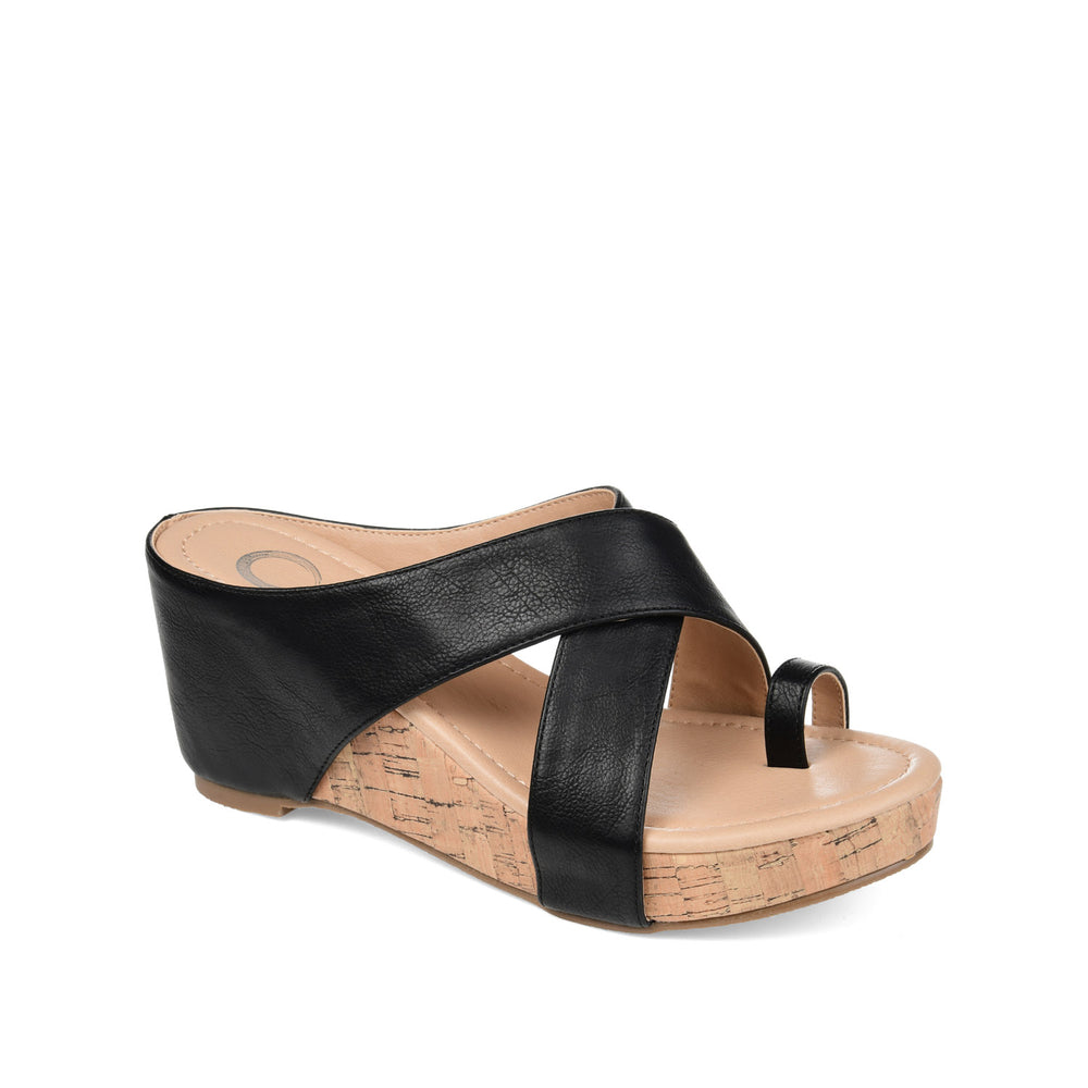 RAYNA WEDGE HEELED SANDAL IN FAUX LEATHER