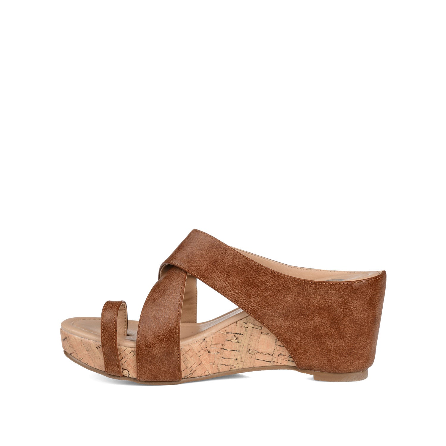 RAYNA WEDGE HEELED SANDAL IN VEGAN LEATHER - Brown