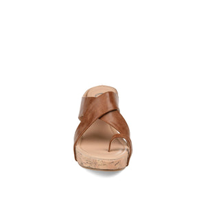 RAYNA WEDGE HEELED SANDAL IN VEGAN LEATHER - Brown