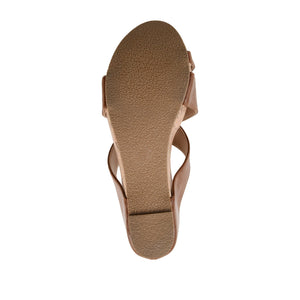 RAYNA WEDGE HEELED SANDAL IN VEGAN LEATHER - Brown