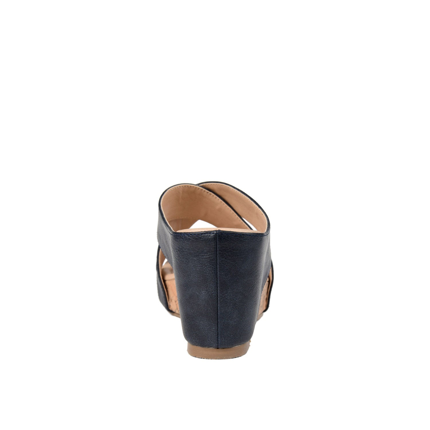 RAYNA WEDGE HEELED SANDAL IN VEGAN LEATHER - Navy Nubuck