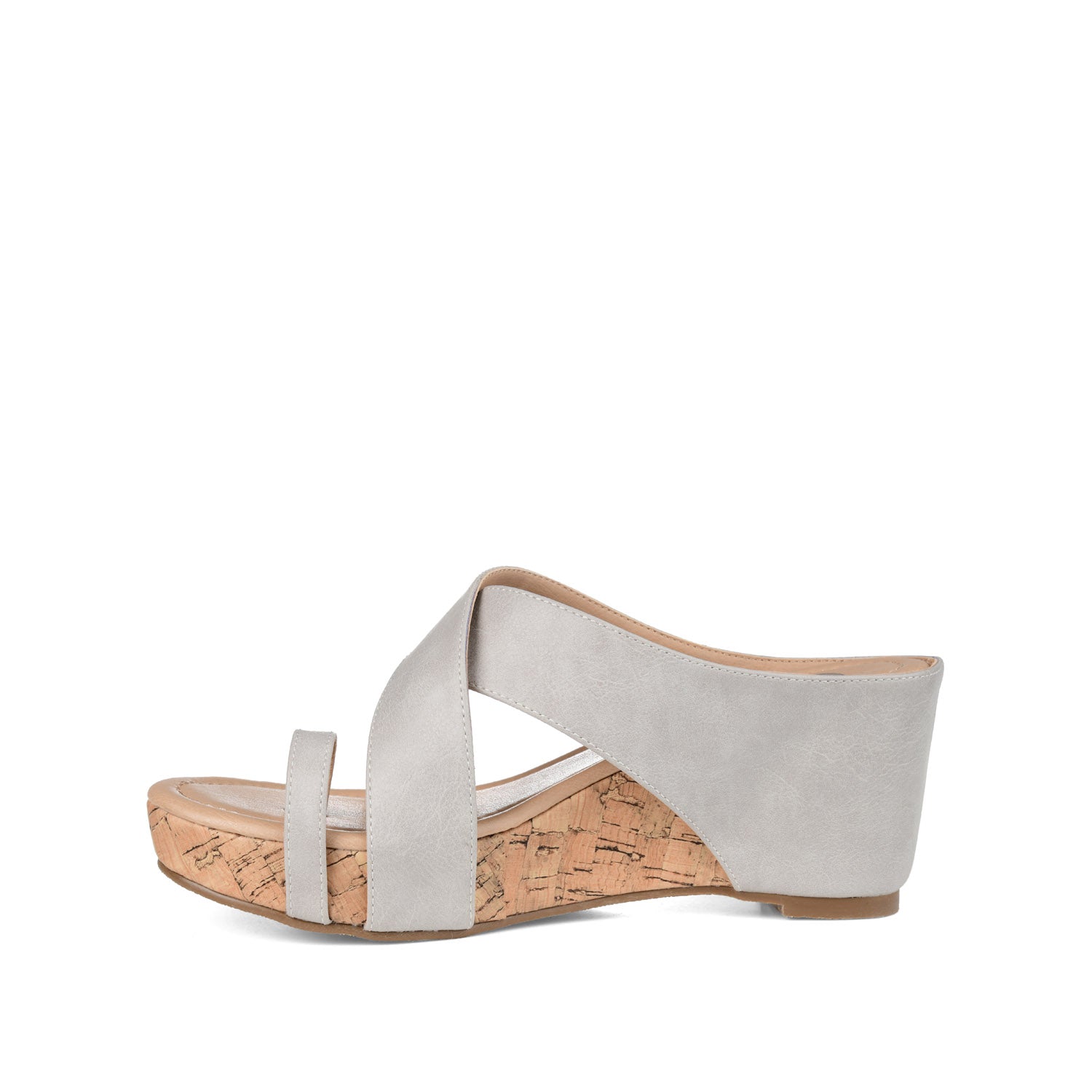 RAYNA WEDGE HEELED SANDAL IN VEGAN LEATHER - Stone