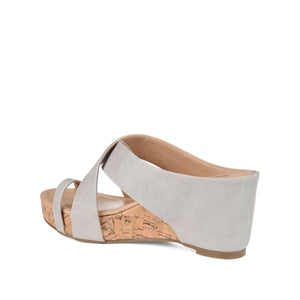 RAYNA WEDGE HEELED SANDAL IN VEGAN LEATHER - Stone