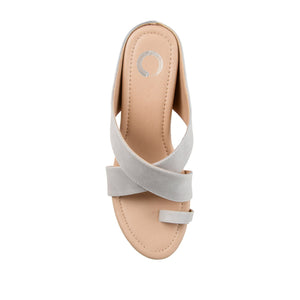 RAYNA WEDGE HEELED SANDAL IN VEGAN LEATHER - Stone