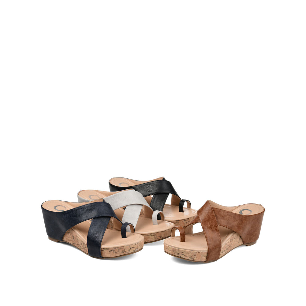 RAYNA WEDGE HEELED SANDAL IN FAUX LEATHER