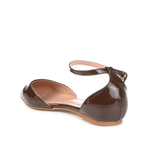 REBA D'ORSAY FLATS IN VEGAN LEATHER - Brown