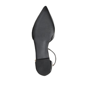 REBA D'ORSAY FLATS IN VEGAN LEATHER - Patent Black