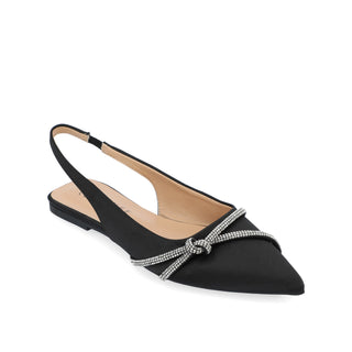 REBBEL FORMAL SLINGBACK FLATS IN SATIN