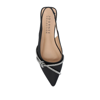 REBBEL FORMAL SLINGBACK FLATS IN SATIN