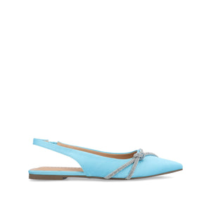 REBBEL FORMAL SLINGBACK FLATS IN SATIN - Blue