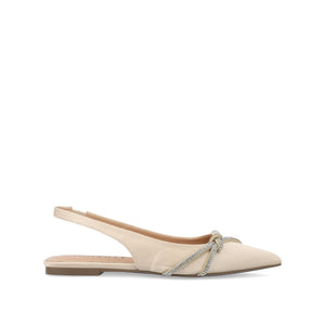 REBBEL FORMAL SLINGBACK FLATS IN SATIN - Champagne