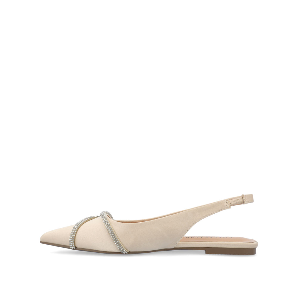 REBBEL FORMAL SLINGBACK FLATS IN SATIN