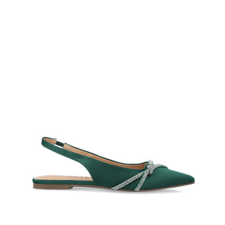 REBBEL FORMAL SLINGBACK FLATS IN SATIN