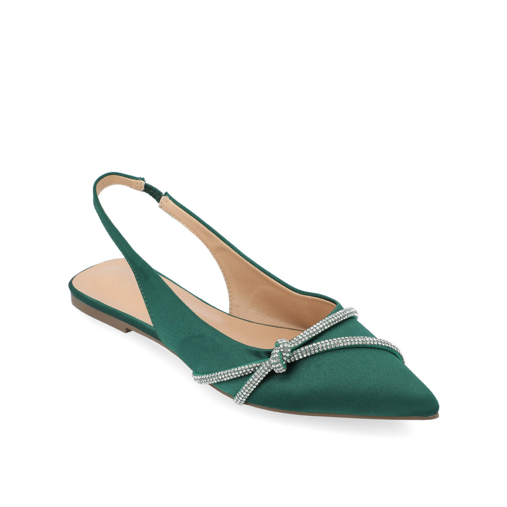 REBBEL FORMAL SLINGBACK FLATS IN SATIN