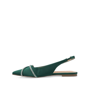 REBBEL FORMAL SLINGBACK FLATS IN SATIN - Green