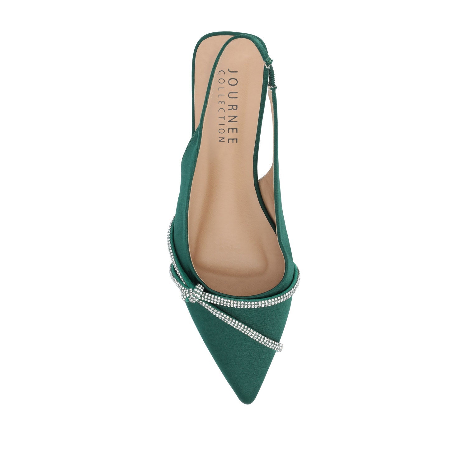 REBBEL FORMAL SLINGBACK FLATS IN SATIN - Green