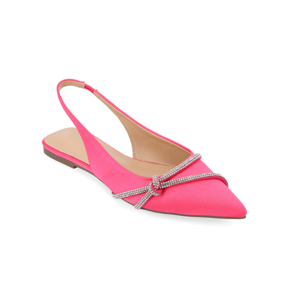 REBBEL FORMAL SLINGBACK FLATS IN SATIN