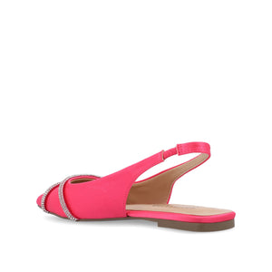 REBBEL FORMAL SLINGBACK FLATS IN SATIN - Pink