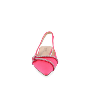 REBBEL FORMAL SLINGBACK FLATS IN SATIN - Pink