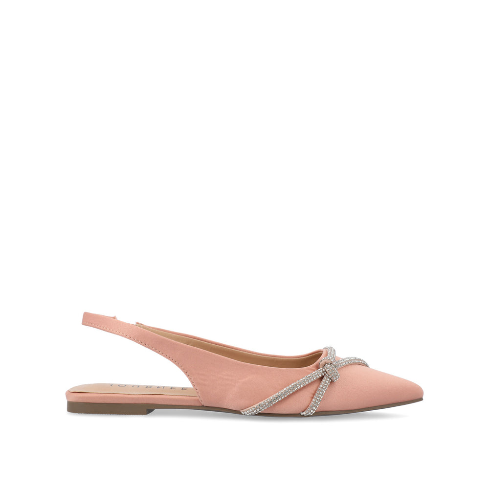 REBBEL FORMAL SLINGBACK FLATS IN SATIN