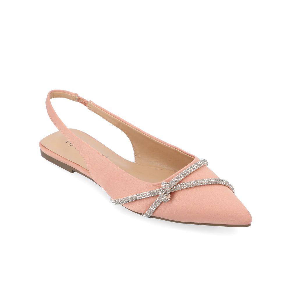 REBBEL FORMAL SLINGBACK FLATS IN SATIN