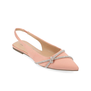 REBBEL FORMAL SLINGBACK FLATS IN SATIN