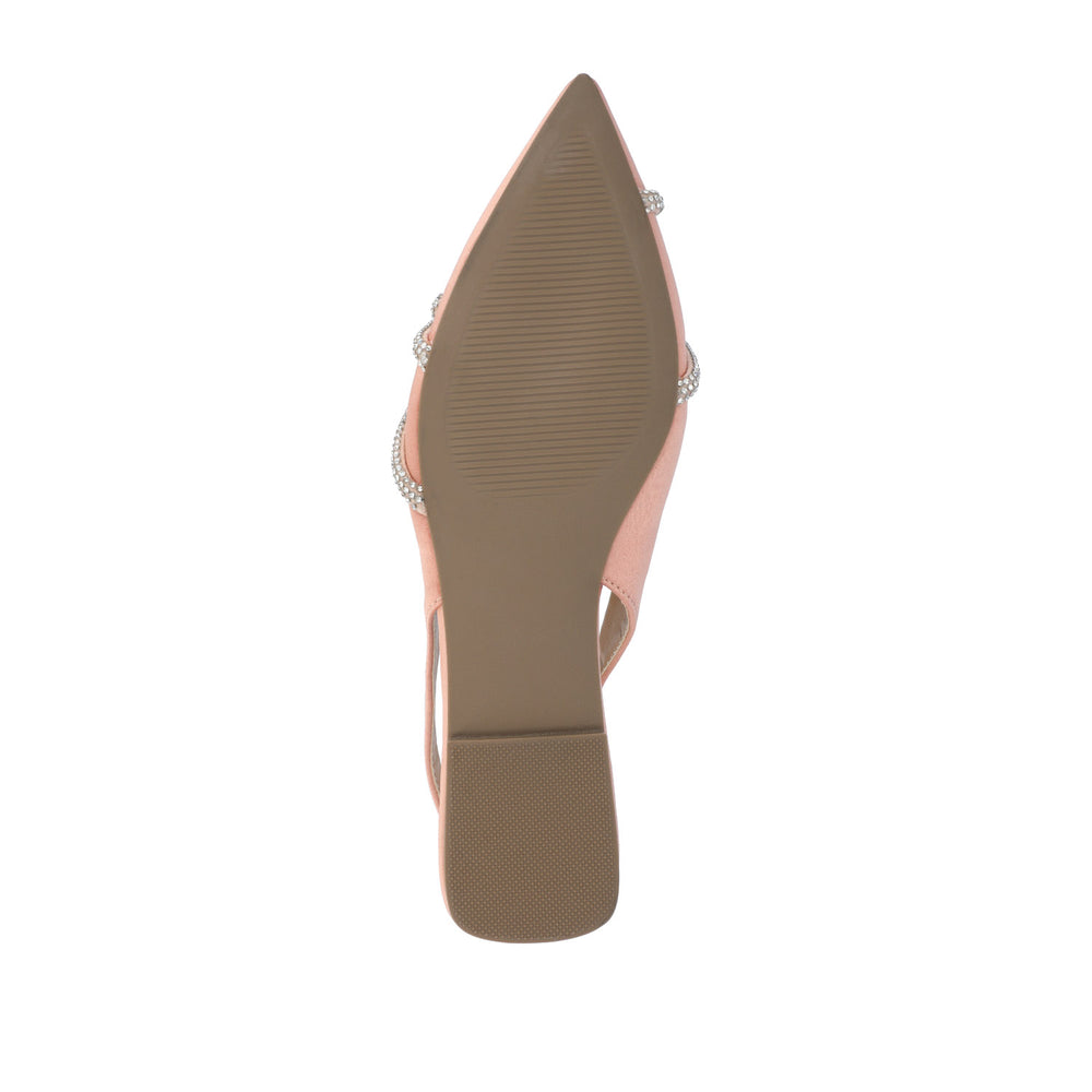 REBBEL FORMAL SLINGBACK FLATS IN SATIN