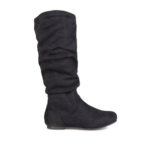 REBECCA KNEE HIGH BOOTS IN FAUX SUEDE - Black