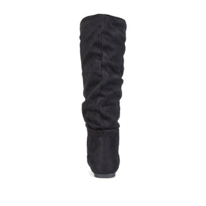REBECCA KNEE HIGH BOOTS IN FAUX SUEDE - Black