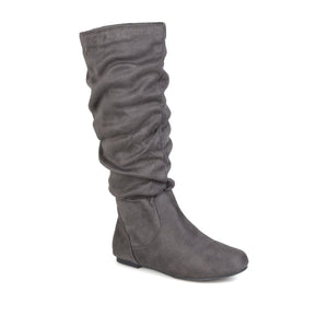 REBECCA KNEE HIGH BOOTS IN FAUX SUEDE - Grey