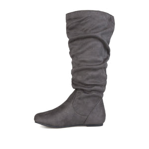 REBECCA KNEE HIGH BOOTS IN FAUX SUEDE - Grey
