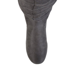 REBECCA KNEE HIGH BOOTS IN FAUX SUEDE - Grey