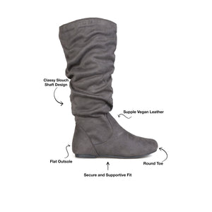 REBECCA KNEE HIGH BOOTS IN WIDE CALF - Grey