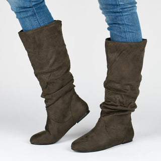 REBECCA KNEE HIGH BOOTS IN FAUX SUEDE