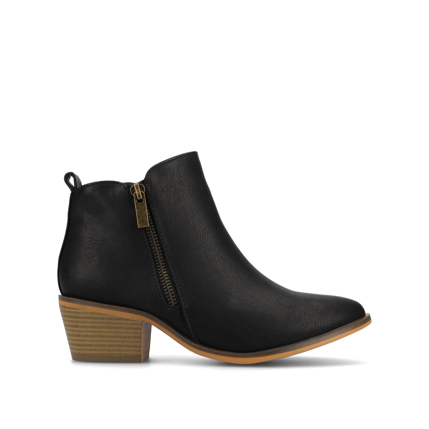 REBEL ZIP-UP BOOTIES IN VEGAN LEATHER - Black