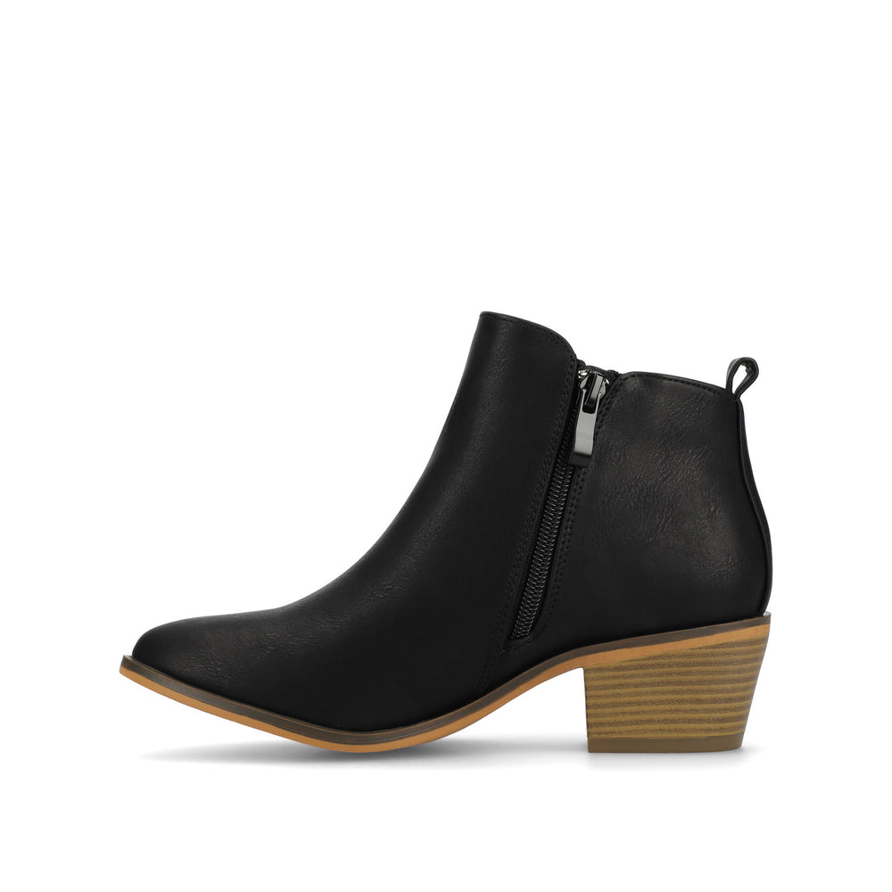 REBEL ZIP-UP BOOTIES IN FAUX LEATHER