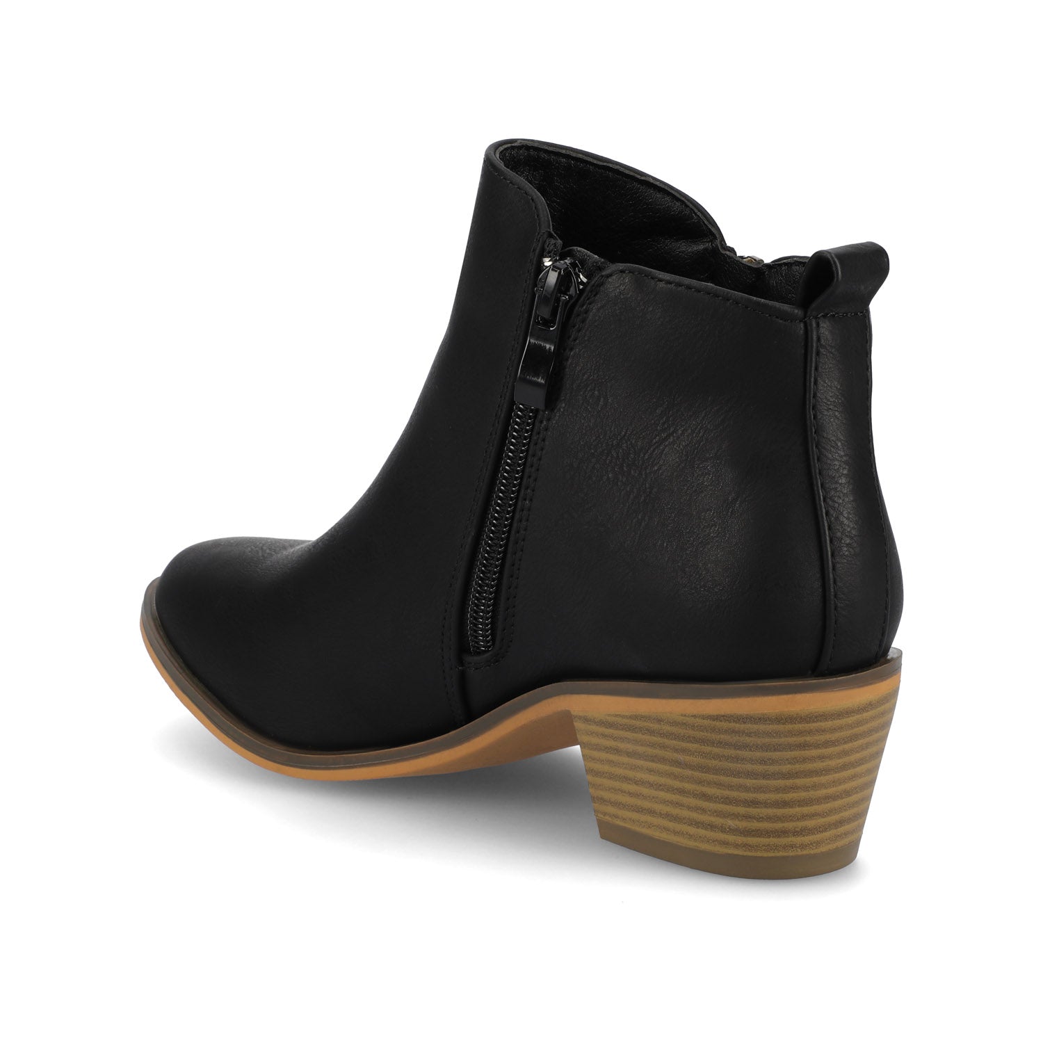 REBEL ZIP-UP BOOTIES IN VEGAN LEATHER - Black