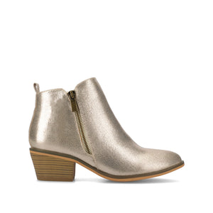 REBEL ZIP-UP BOOTIES IN VEGAN LEATHER - Gold PU
