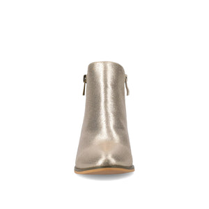 REBEL ZIP-UP BOOTIES IN VEGAN LEATHER - Gold PU