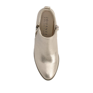 REBEL ZIP-UP BOOTIES IN VEGAN LEATHER - Gold PU