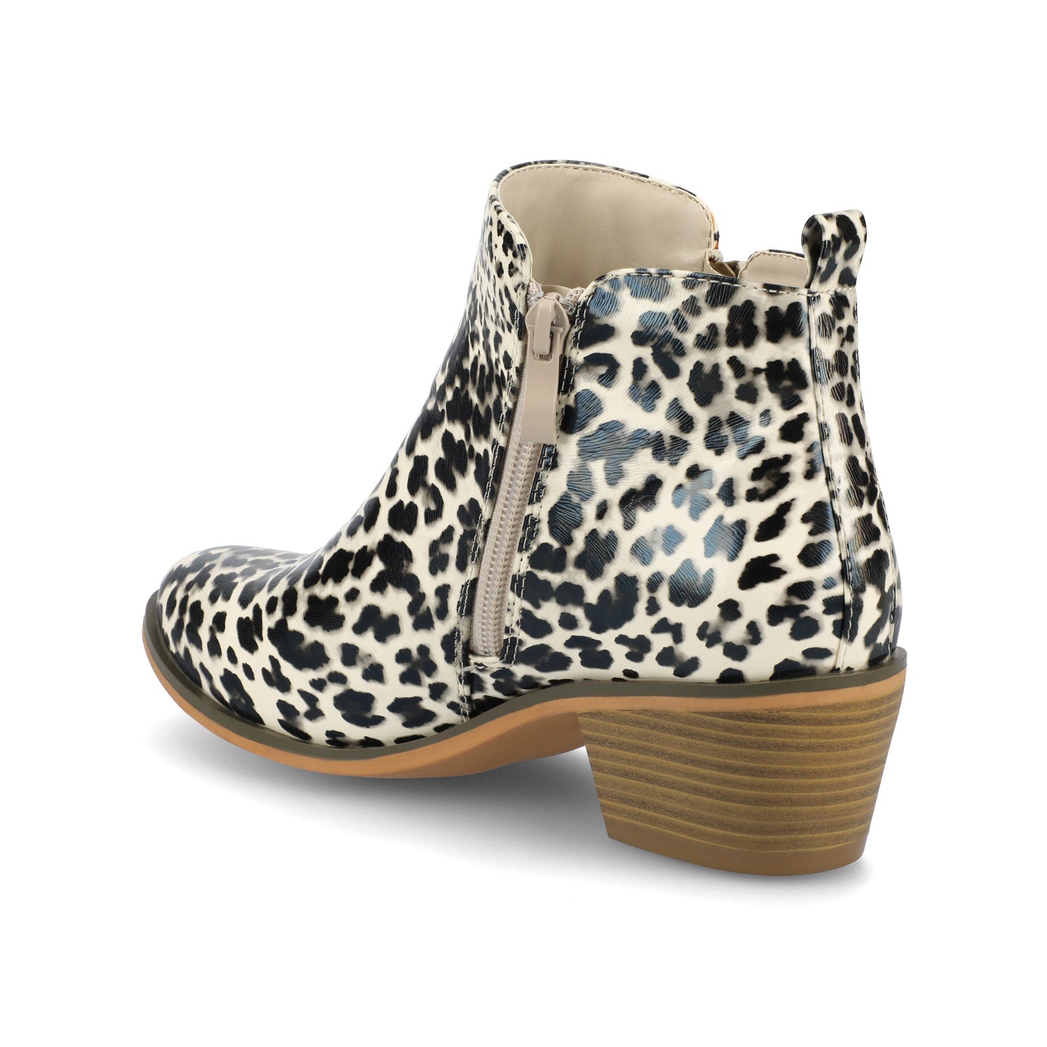 REBEL ZIP-UP BOOTIES IN VEGAN LEATHER - Leopard