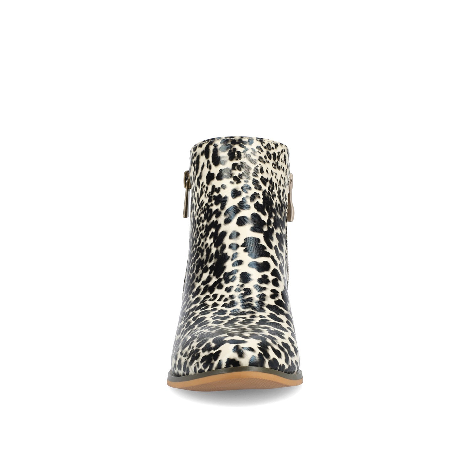 REBEL ZIP-UP BOOTIES IN VEGAN LEATHER - Leopard