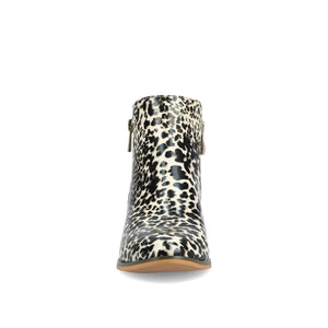 REBEL ZIP-UP BOOTIES IN VEGAN LEATHER - Leopard