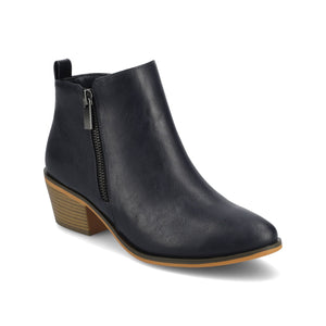 REBEL ZIP-UP BOOTIES IN VEGAN LEATHER - Navy Nubuck