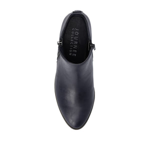 REBEL ZIP-UP BOOTIES IN VEGAN LEATHER - Navy Nubuck