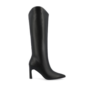 REHELA KNEE HIGH BOOTS IN VEGAN LEATHER - Black