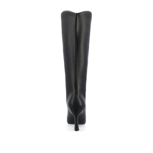 REHELA VEGAN LEATHER KNEE HIGH BOOTS IN WIDE - Black