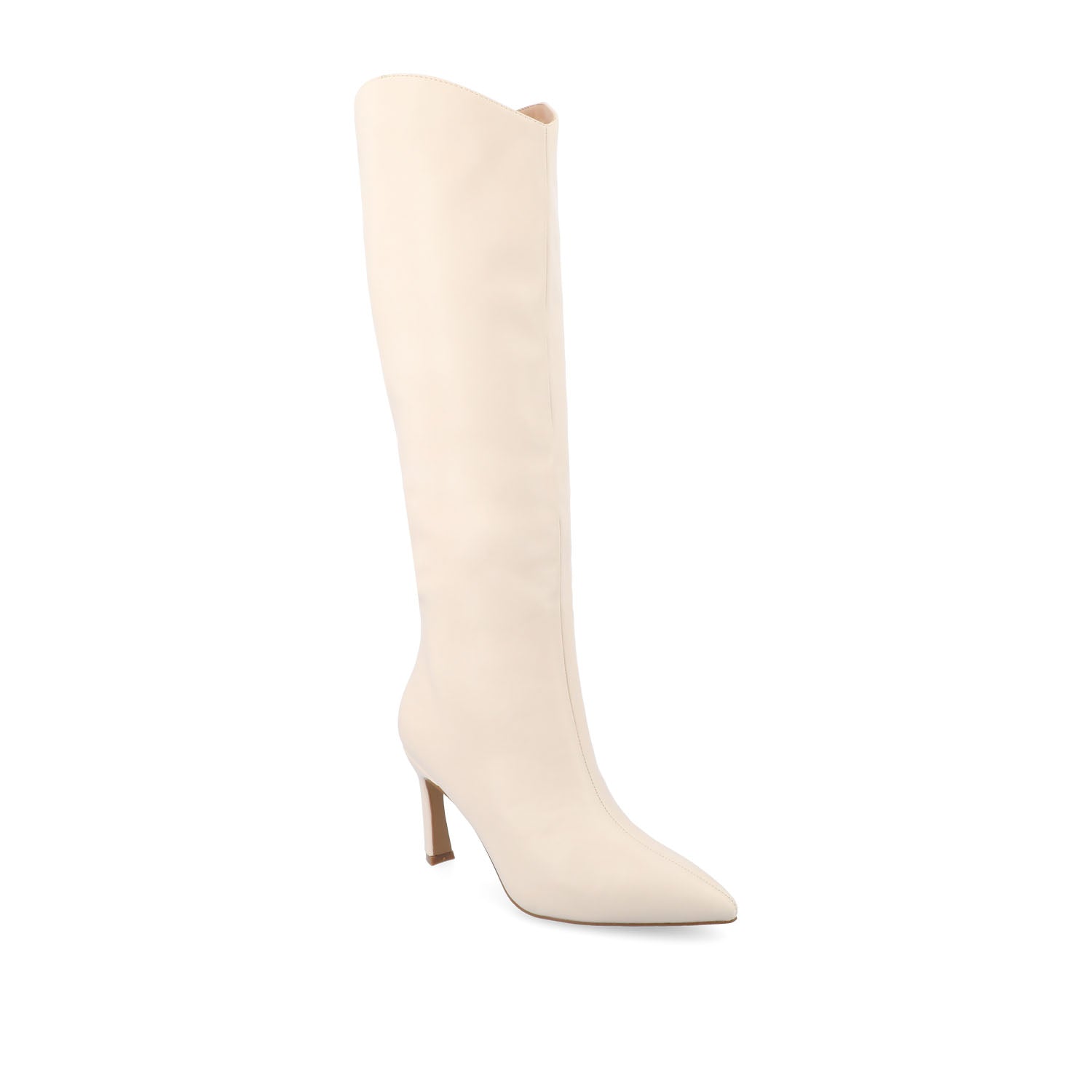 REHELA VEGAN LEATHER KNEE HIGH BOOTS IN WIDE - Bone