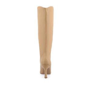 REHELA KNEE HIGH BOOTS IN VEGAN LEATHER - Tan