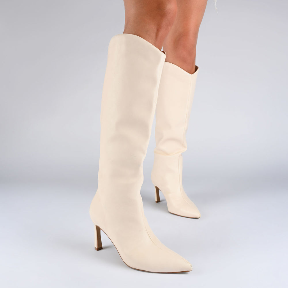 REHELA KNEE HIGH BOOTS IN FAUX LEATHER